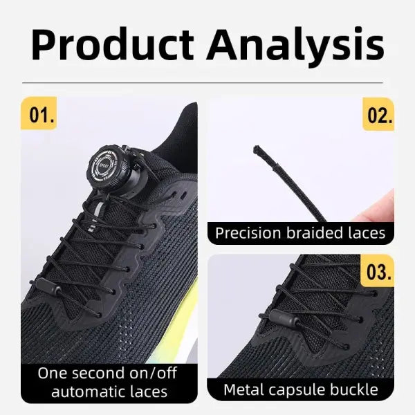 Thick Rope Swivel Buckle Shoelaces new upgrade Automatic Laces Without ties Sneakers Shoelace Shoe Accessories