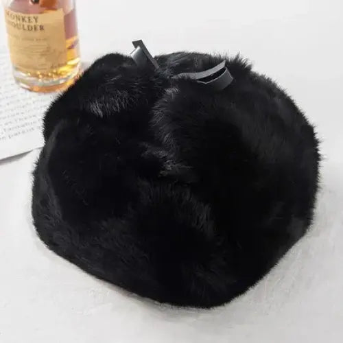 Thick Warm Bomber Hat Men Real Rabbit Fur Earflap Trapper Russian Cap Male Plus Size Winter Hats for Men Ski Russian
