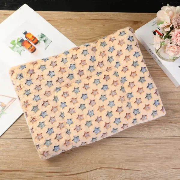 Thicken Cat Mat Breathable Flannel Cat Sleeping Mat Soft Dog Cushion for Small Dog Winter Warm Cat Blanket - Coffee