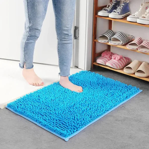 Thickened Memory Bath Mat - Absorbent Foot Floor Mats for Bathroom & Living Room - Lake Blue / about 40x60cm / United