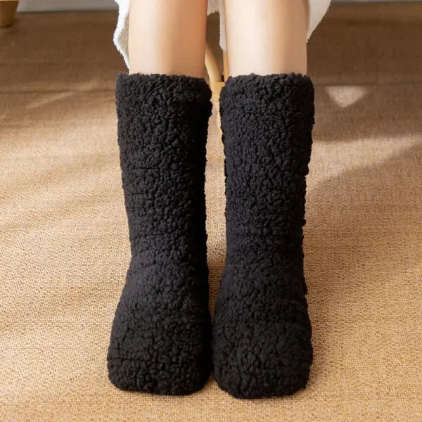 Women’s Thickened Thermal Socks – Winter Warm Plus-Velvet Anti-Slip Home Floor Slipper Socks - 1 / 35-42