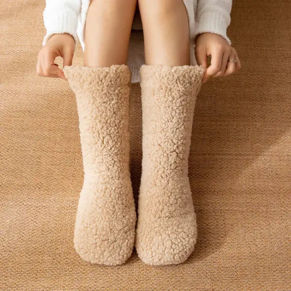 Women’s Thickened Thermal Socks – Winter Warm Plus-Velvet Anti-Slip Home Floor Slipper Socks - 2 / 35-42