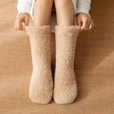 Women’s Thickened Thermal Socks – Winter Warm Plus-Velvet Anti-Slip Home Floor Slipper Socks - 2 / 35-42