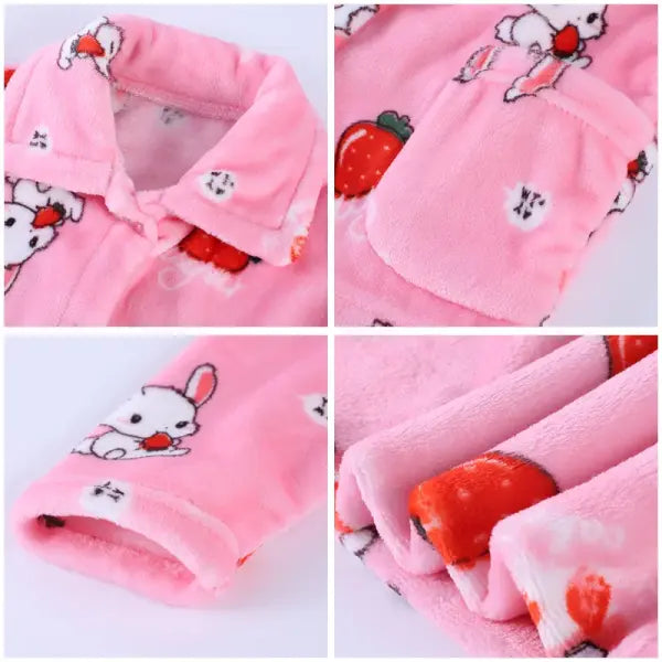 Children’s Thickened Flannel Pajama Set: Warm Winter Cardigan Sleepwear for Boys & Girls