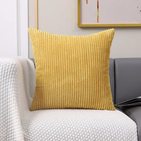 Thickening Corduroy Pillow Covers - Classic Plush Cushion Cover - yellow / 30x50cm