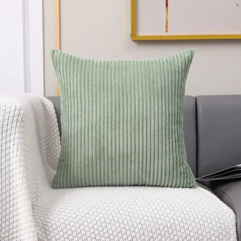 Thickening Corduroy Pillow Covers - Classic Plush Cushion Cover - bean green / 30x50cm