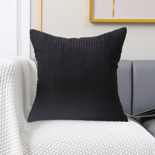 Thickening Corduroy Pillow Covers - Classic Plush Cushion Cover - black / 30x50cm