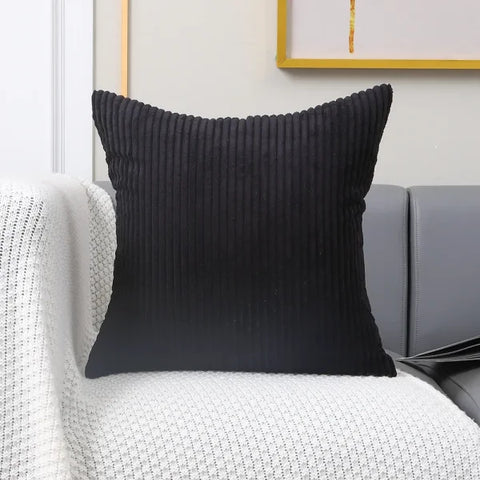 Thickening Corduroy Pillow Covers - Classic Plush Cushion Cover - black / 30x50cm