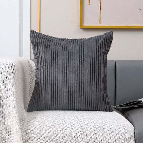 Thickening Corduroy Pillow Covers - Classic Plush Cushion Cover - dark gray / 30x50cm