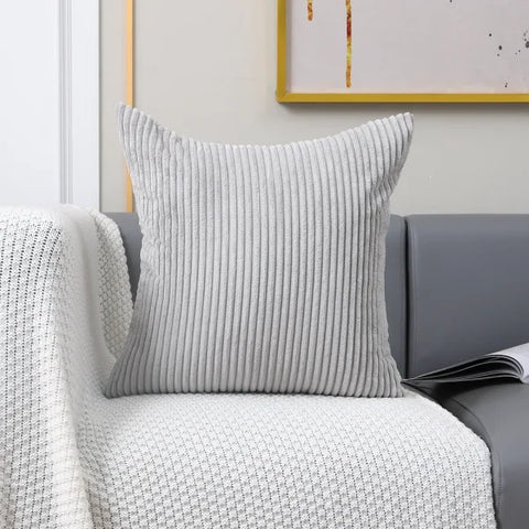 Thickening Corduroy Pillow Covers - Classic Plush Cushion Cover - light gray / 30x50cm