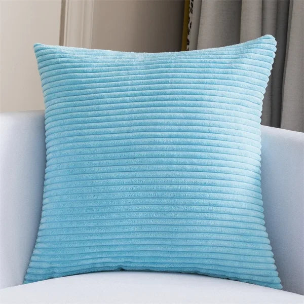 Thickening Corduroy Pillow Covers - Classic Plush Cushion Cover - sky blue / 30x50cm