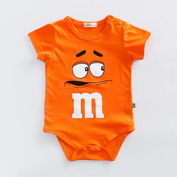Baby Cotton Short Sleeve Romper – Cute Summer Onesie for Newborns & Toddlers (3–24 Months) - orange / 18M