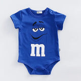 Baby Cotton Short Sleeve Romper – Cute Summer Onesie for Newborns & Toddlers (3–24 Months) - blue / 24M