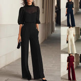 Three Piece Mesh Pant Suit Professional Women’s Business Fashion - None