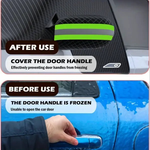 Windshield Snow Cover – Winter Ice & Sun Protection Half Car Cover with Three-Window Design