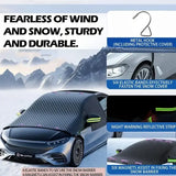 Windshield Snow Cover – Winter Ice & Sun Protection Half Car Cover with Three-Window Design