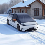 Windshield Snow Cover – Winter Ice & Sun Protection Half Car Cover with Three-Window Design