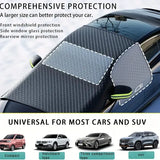 Windshield Snow Cover – Winter Ice & Sun Protection Half Car Cover with Three-Window Design