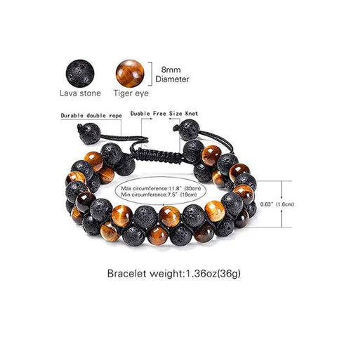 Tiger Eye Couple Bracelets Matte Black Agate Beads Bracelet