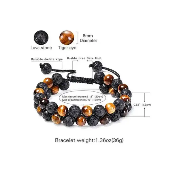 Tiger eye couple bracelets with matte black agate beads
