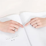 Titanium simple engagement ring with platinum plating