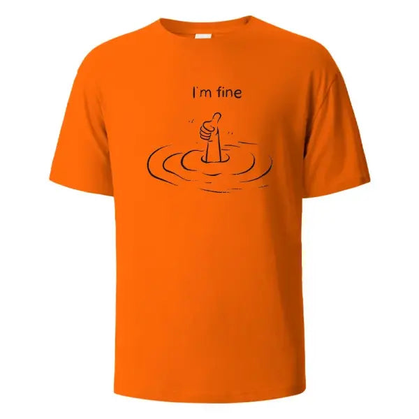 T’m Fine Print T-Shirt 100% Cotton Summer Tees For Men Women Oversize Casual Tops - Orange / M
