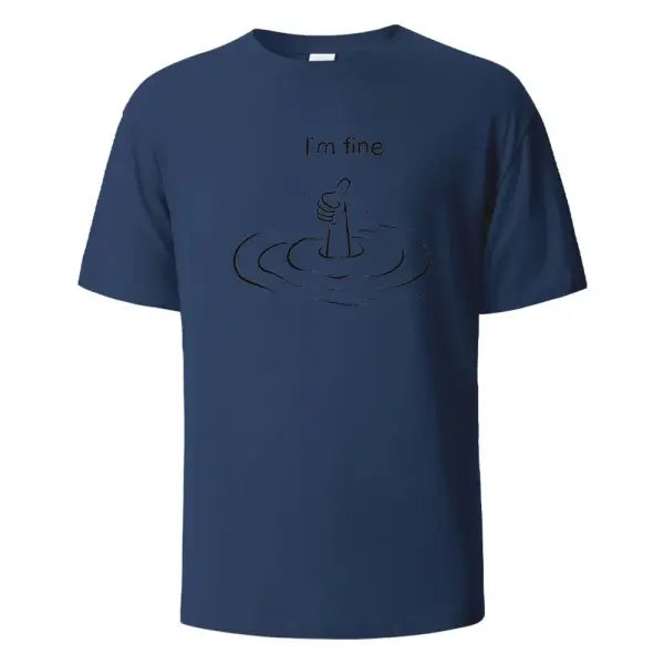 T’m Fine Print T-Shirt 100% Cotton Summer Tees For Men Women Oversize Casual Tops - Navy Blue（ AE existing skus） / XXXL