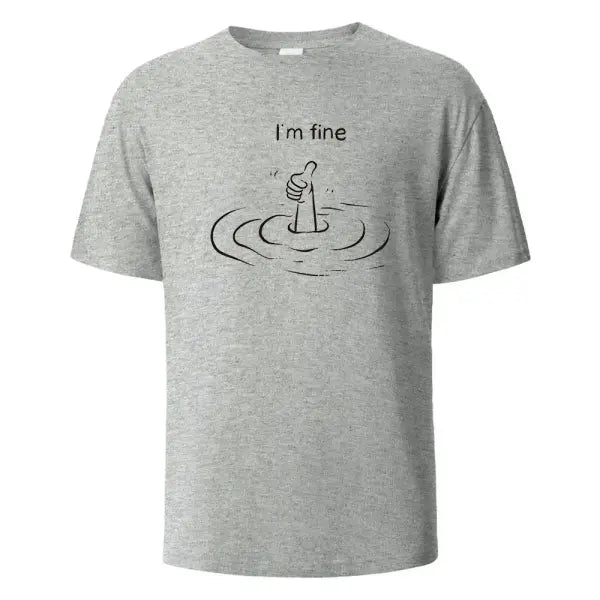 T’m Fine Print T-Shirt 100% Cotton Summer Tees For Men Women Oversize Casual Tops - GRAY / XXXL