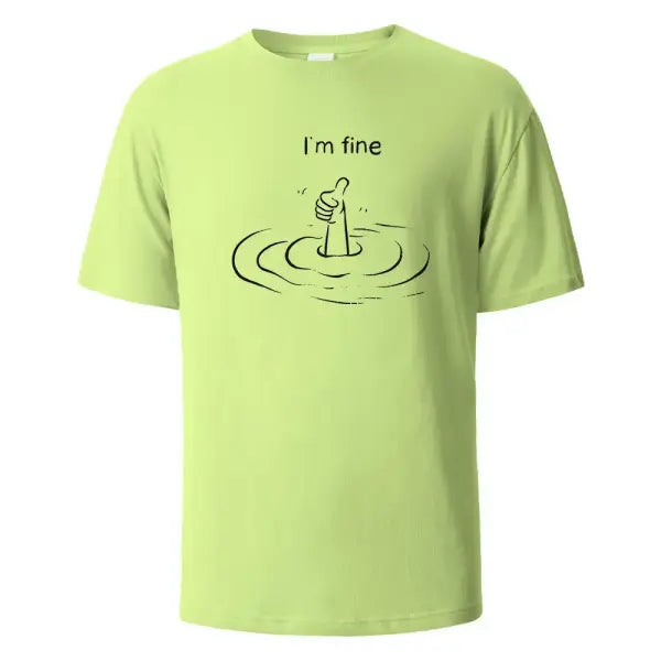 T’m Fine Print T-Shirt 100% Cotton Summer Tees For Men Women Oversize Casual Tops - green / XXXL