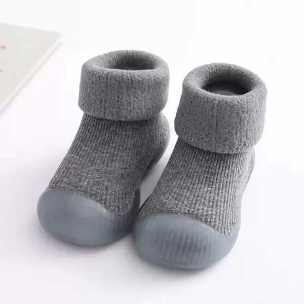 Warm Baby Toddler Winter Shoes – Soft Newborn Prewalker First Walkers (0–4 Years) - grey / 12 to 18M