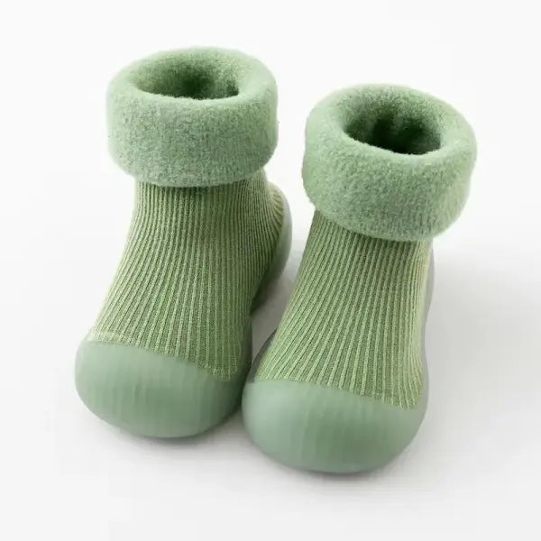 Warm Baby Toddler Winter Shoes – Soft Newborn Prewalker First Walkers (0–4 Years) - green / 12 to 18M