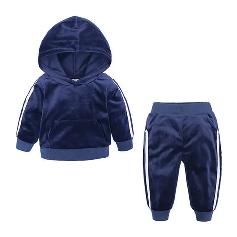 Toddler Kids Girl Boy Fleece Warm Hooded Comfortable Sweatshirt Long Pants Outfits Set Fast Shipping San Valentin Ropa