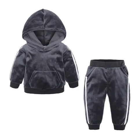 Toddler Kids Girl Boy Fleece Warm Hooded Comfortable Sweatshirt Long Pants Outfits Set Fast Shipping San Valentin Ropa