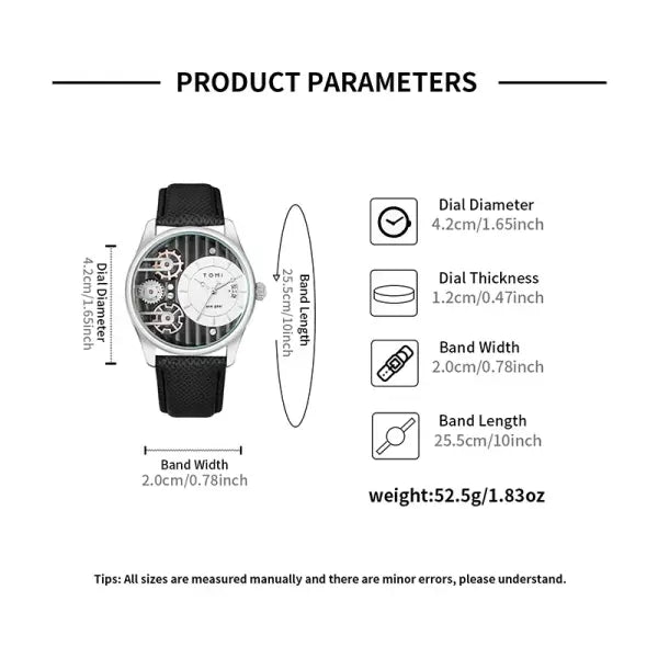 TOMI Mens Quartz Watch Alloy Case Business Gift Set