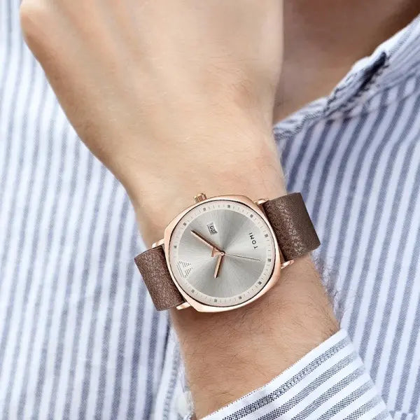 TOMI Mens Quartz Watch Alloy Case Casual Style