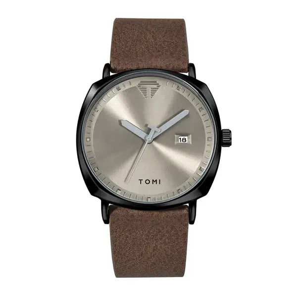 TOMI Mens Quartz Watch Alloy Case Casual Style - Brown black