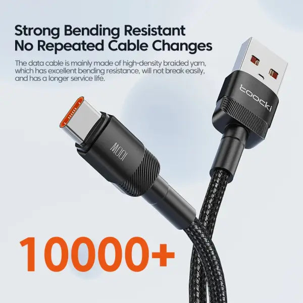 Toocki 6A USB To Type C Cable for Huawei Xiaomi PD 100W Fast Charging Charger USB C Data Cord Quick Charge for Samsung