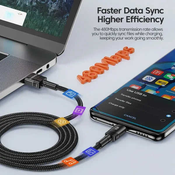 Toocki 6A USB To Type C Cable for Huawei Xiaomi PD 100W Fast Charging Charger USB C Data Cord Quick Charge for Samsung