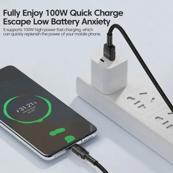 Toocki 6A USB To Type C Cable for Huawei Xiaomi PD 100W Fast Charging Charger USB C Data Cord Quick Charge for Samsung