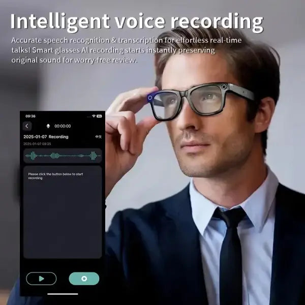 Camera Video Recording Smart Glasses with AI Translation