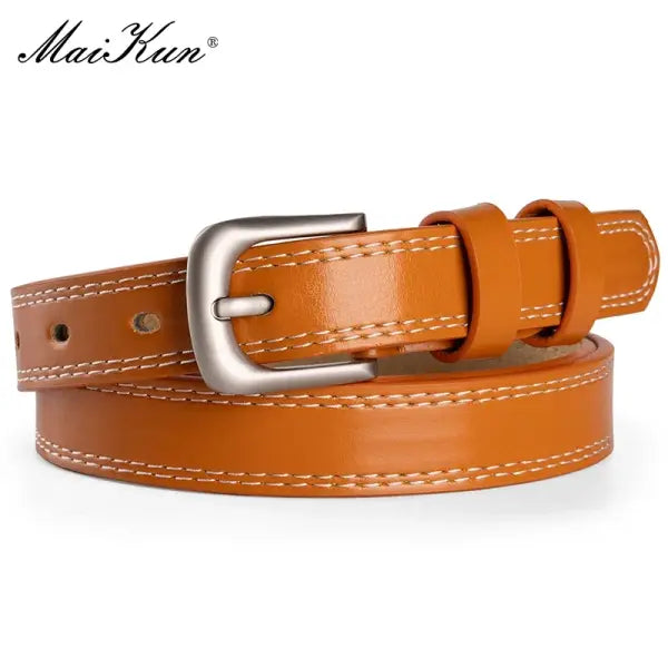 Genuine Leather Belts Cowskin Women Stylish Wardrobe Styling - Brown / 110cm