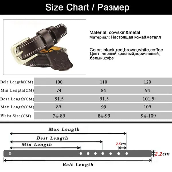 Genuine Leather Belts Cowskin Women Stylish Wardrobe Styling