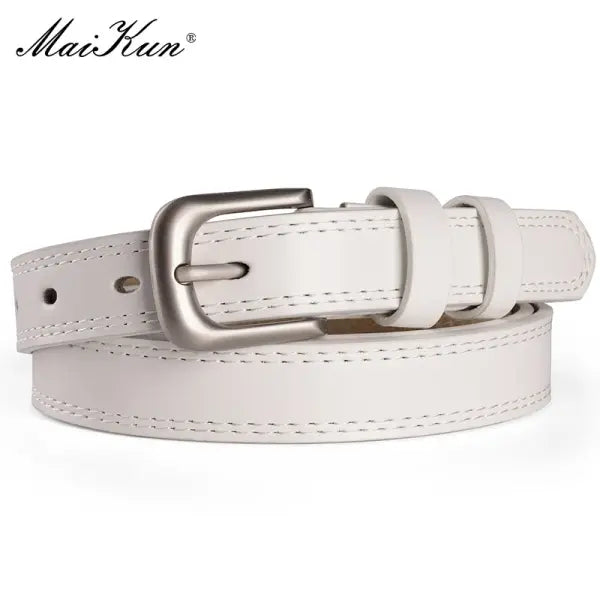 Genuine Leather Belts Cowskin Women Stylish Wardrobe Styling - White / 120cm