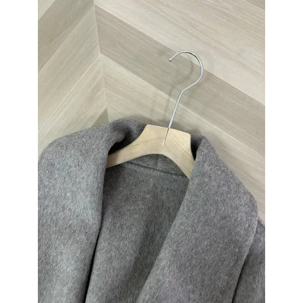 Tossy Women’s Fox Fur Wool Overcoat – Elegant Short Double-Sided Wool Coat Office Lady Loose Cardigan Jacket