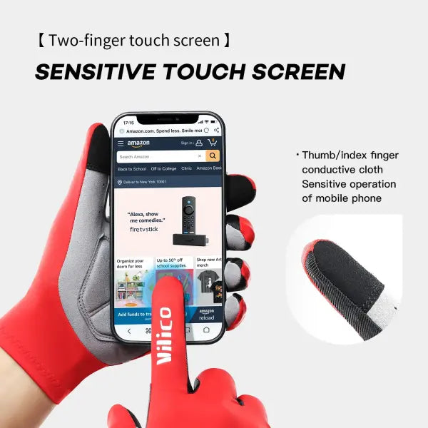 Touch screen bicycle gloves polyester nylon for cycling