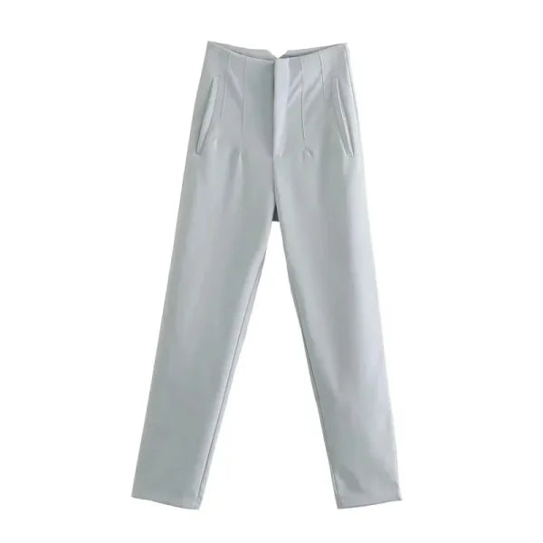 TRAF Women's High Waist Office Pants - Formal Pencil Trousers in Black, Pink & White - Himpall
