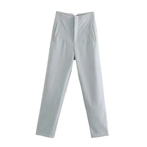 TRAF Women's High Waist Office Pants - Formal Pencil Trousers in Black, Pink & White - Himpall