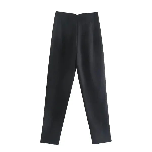 TRAF Women's High Waist Office Pants - Formal Pencil Trousers in Black, Pink & White - Himpall