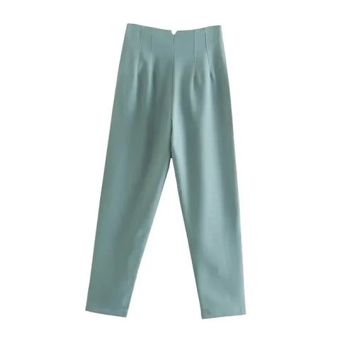 TRAF Women's High Waist Office Pants - Formal Pencil Trousers in Black, Pink & White - Himpall