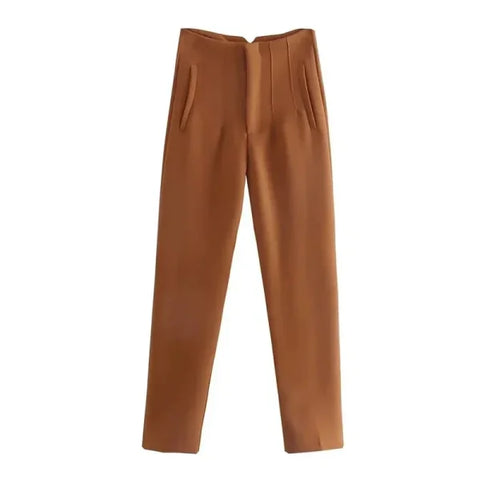 TRAF Women's High Waist Office Pants - Formal Pencil Trousers in Black, Pink & White - Himpall